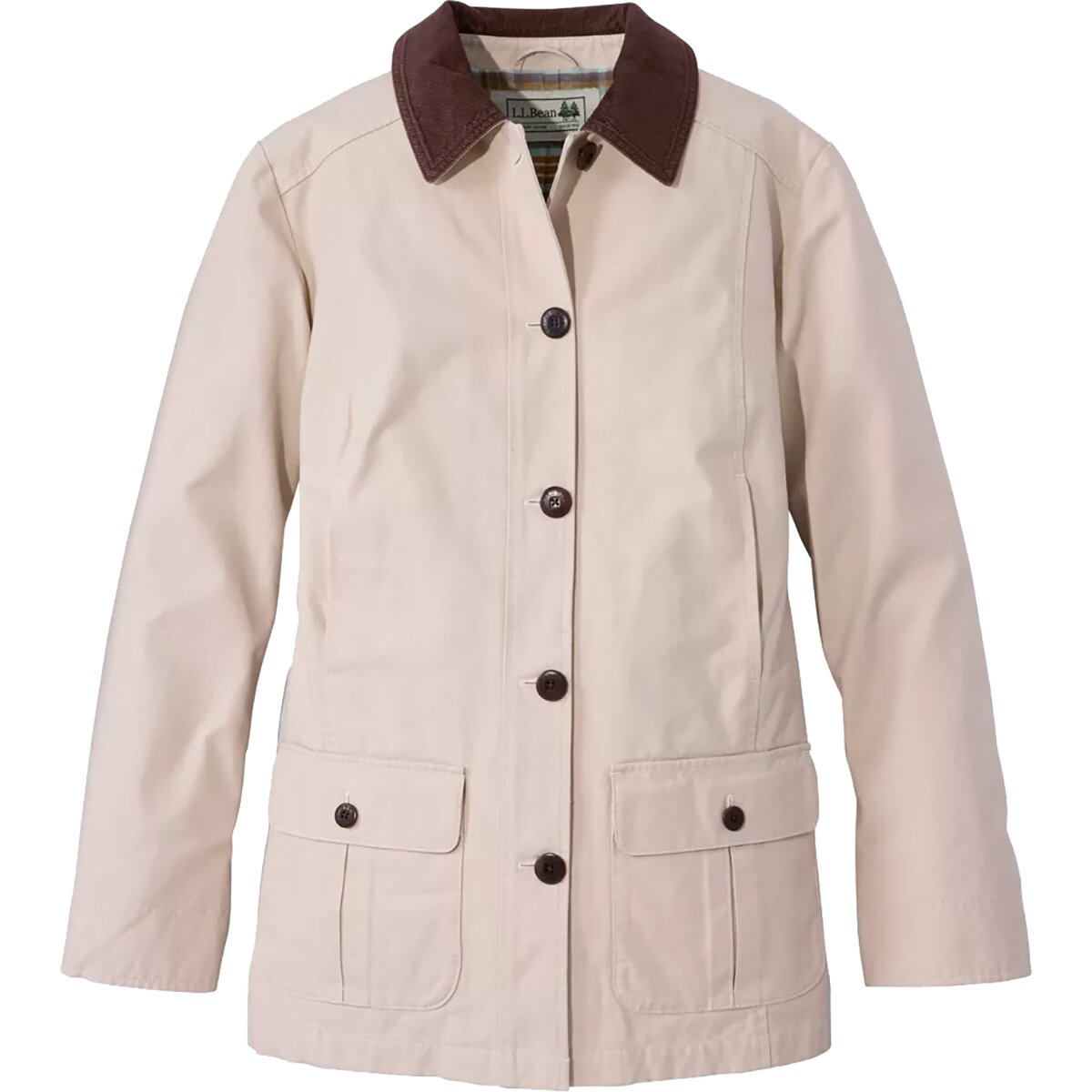 Image of L.L.Bean Adirondack Barn Flannel Lined Coat - Women's Stone, S