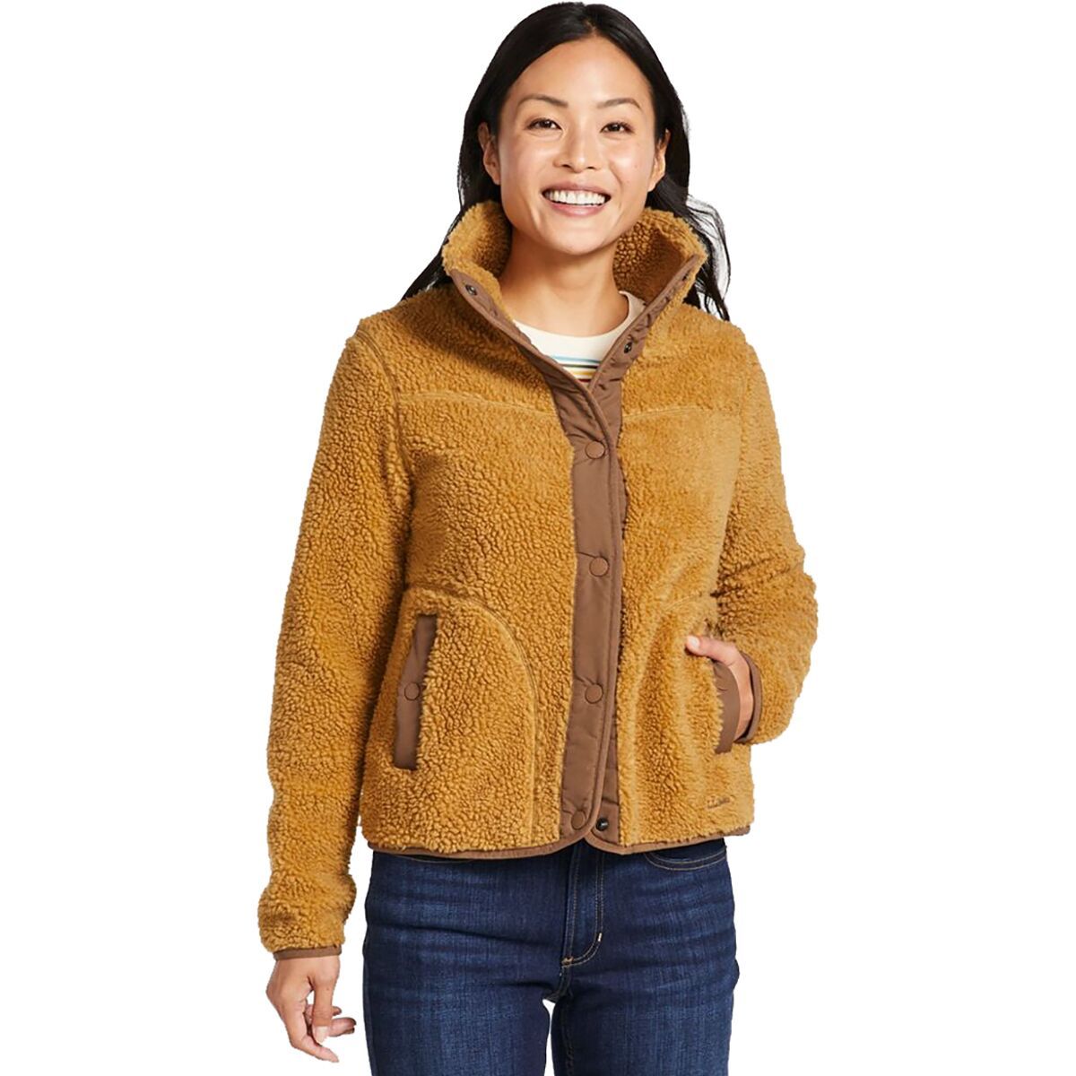 L.L.Bean Bean's Sherpa Fleece Jacket - Women's Antique Gold, M