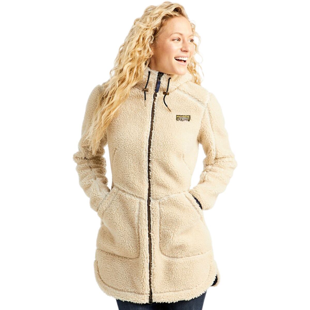 L.L.Bean Mountain Pile Fleece Coat - Women's Natural, L