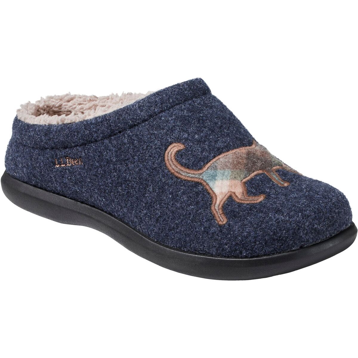 L.L.Bean L.L.Bean Daybreak Scuff Motif 2 Slipper - Women's Classic Navy/Cats, 8.0