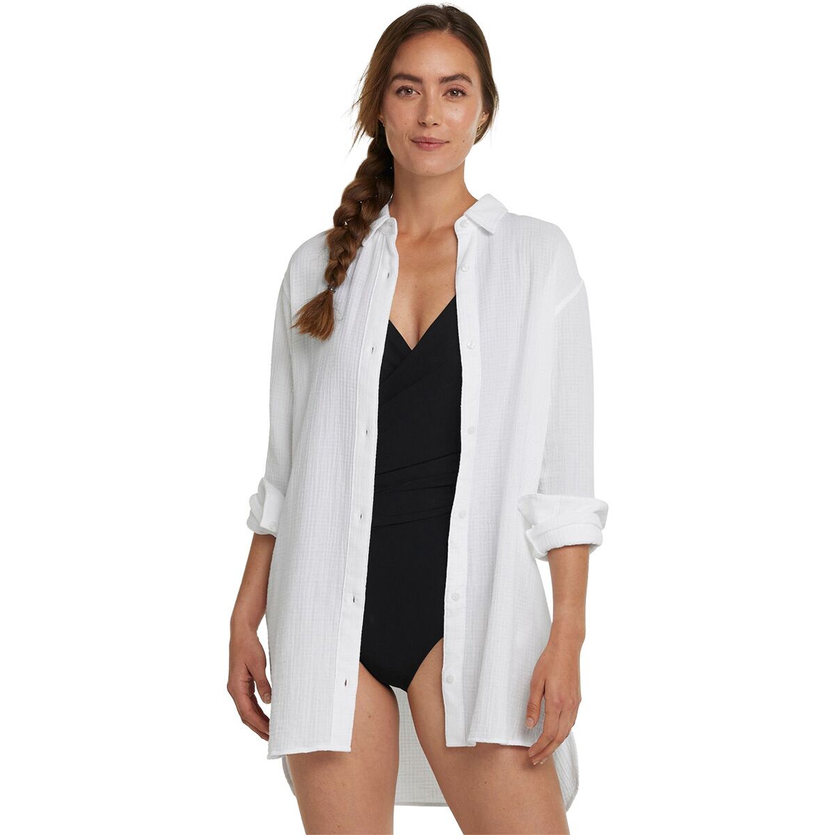 Image of L.L.Bean Cloud Gauze Cover-Up Shirt - Women's White, XL