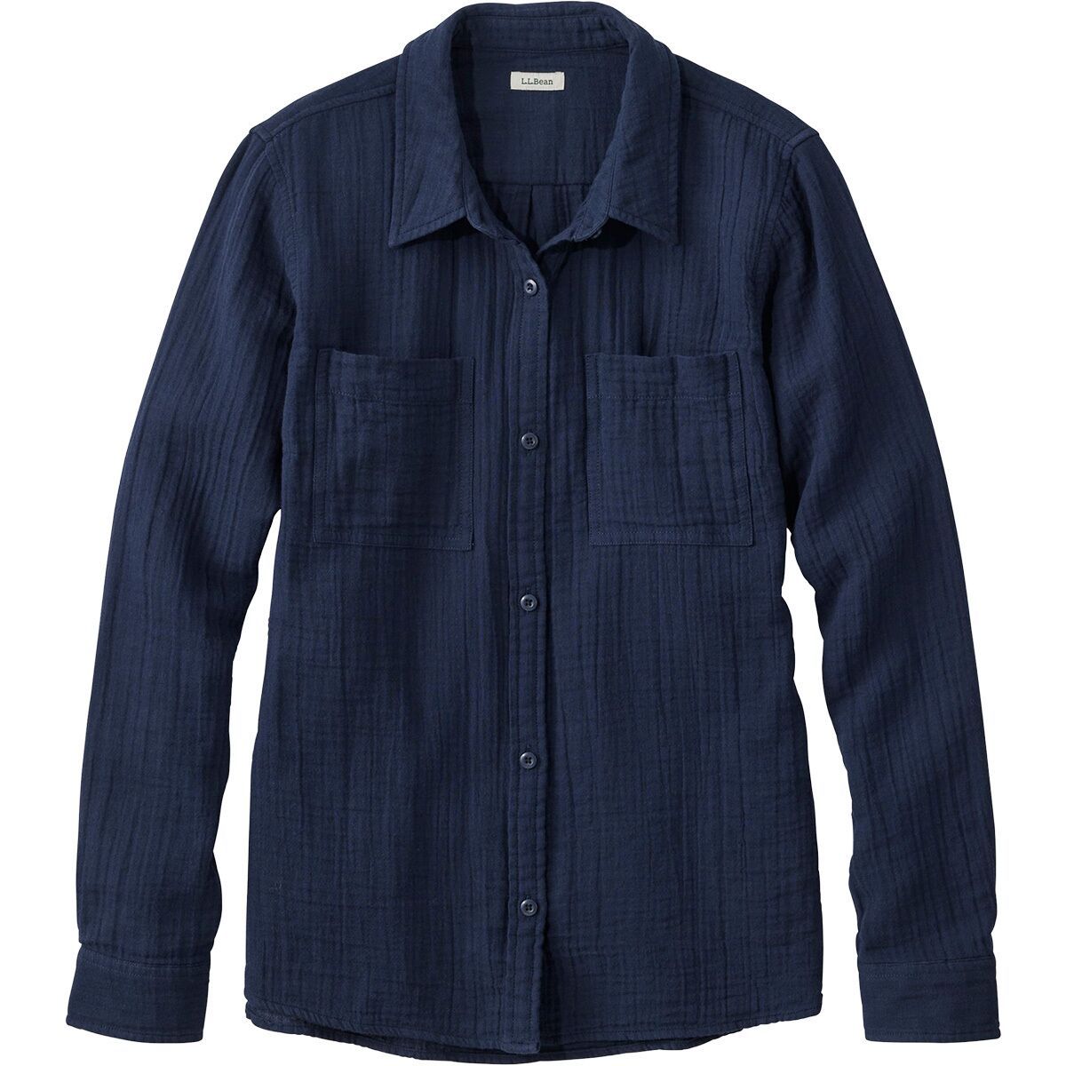 Image of L.L.Bean Cloud Gauze Long-Sleeve Shirt - Women's Classic Navy, XS