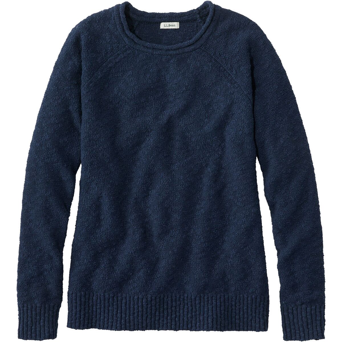 Image of L.L.Bean Midweight Cotton Slub Rollneck Regular Pullover - Women's Classic Navy, M