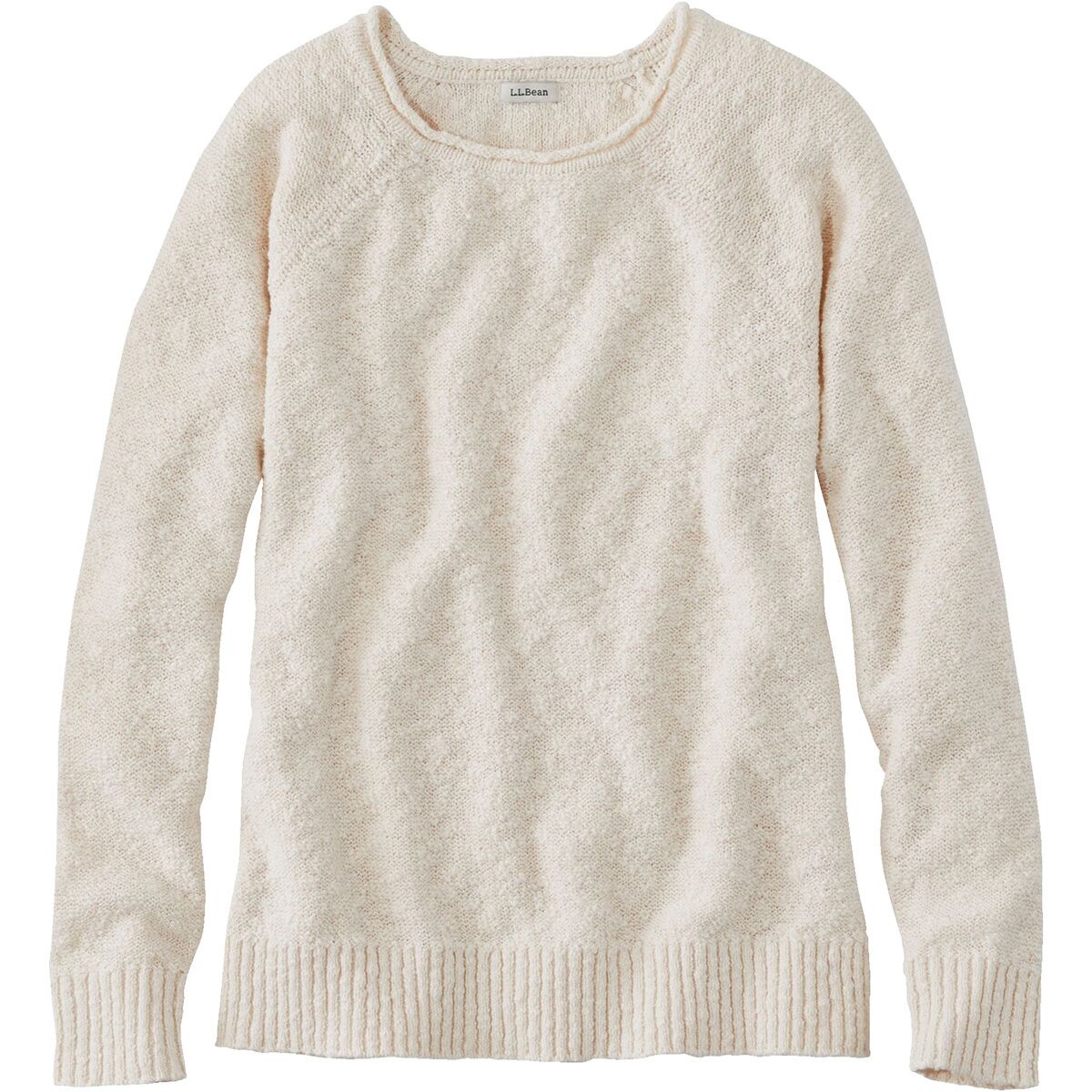 Image of L.L.Bean Midweight Cotton Slub Rollneck Regular Pullover - Women's Paperwhite, XL