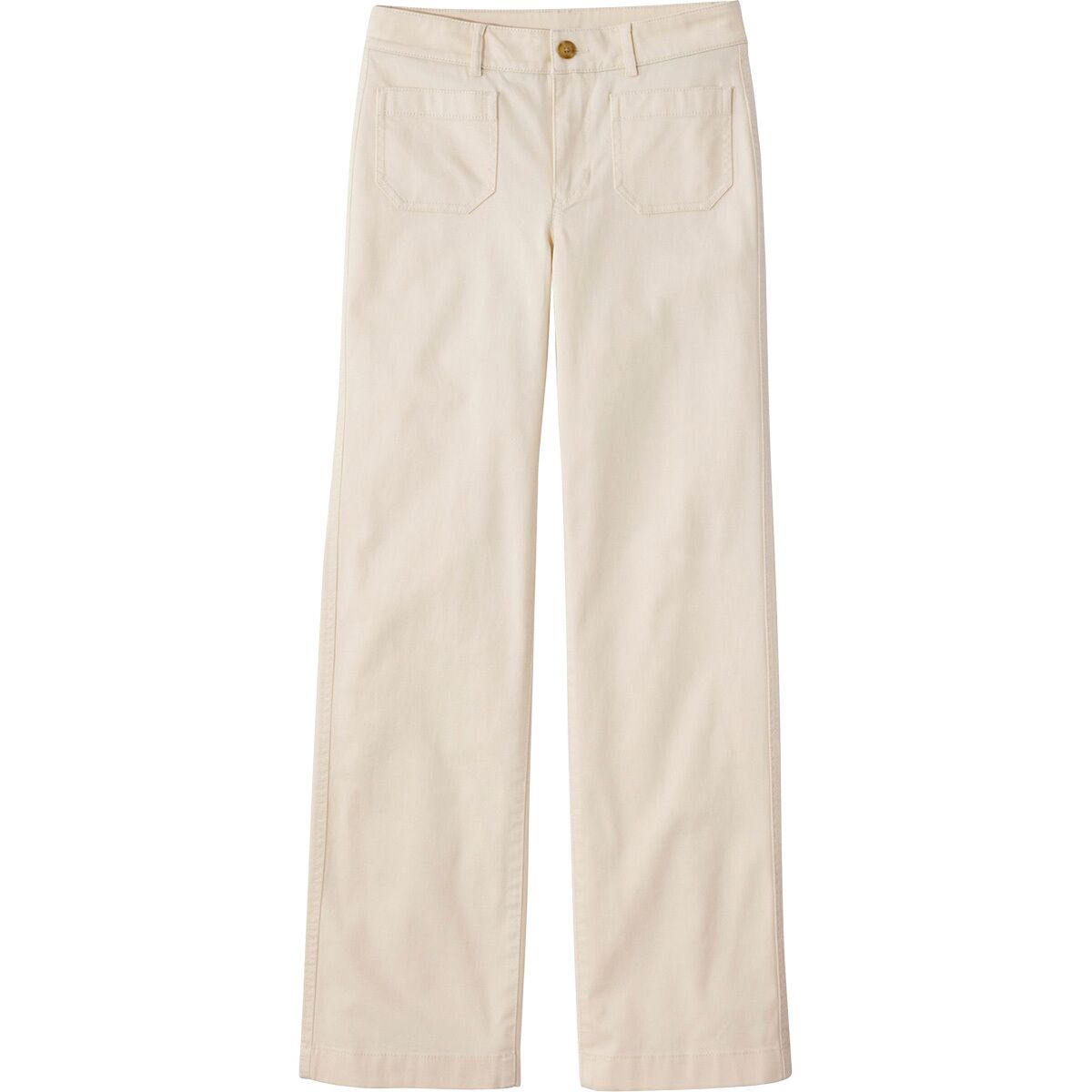 Image of L.L.Bean Patch Pocket Mid-Rise Wide Straight-Leg Chino - Women's Heritage Stone, 10/Reg