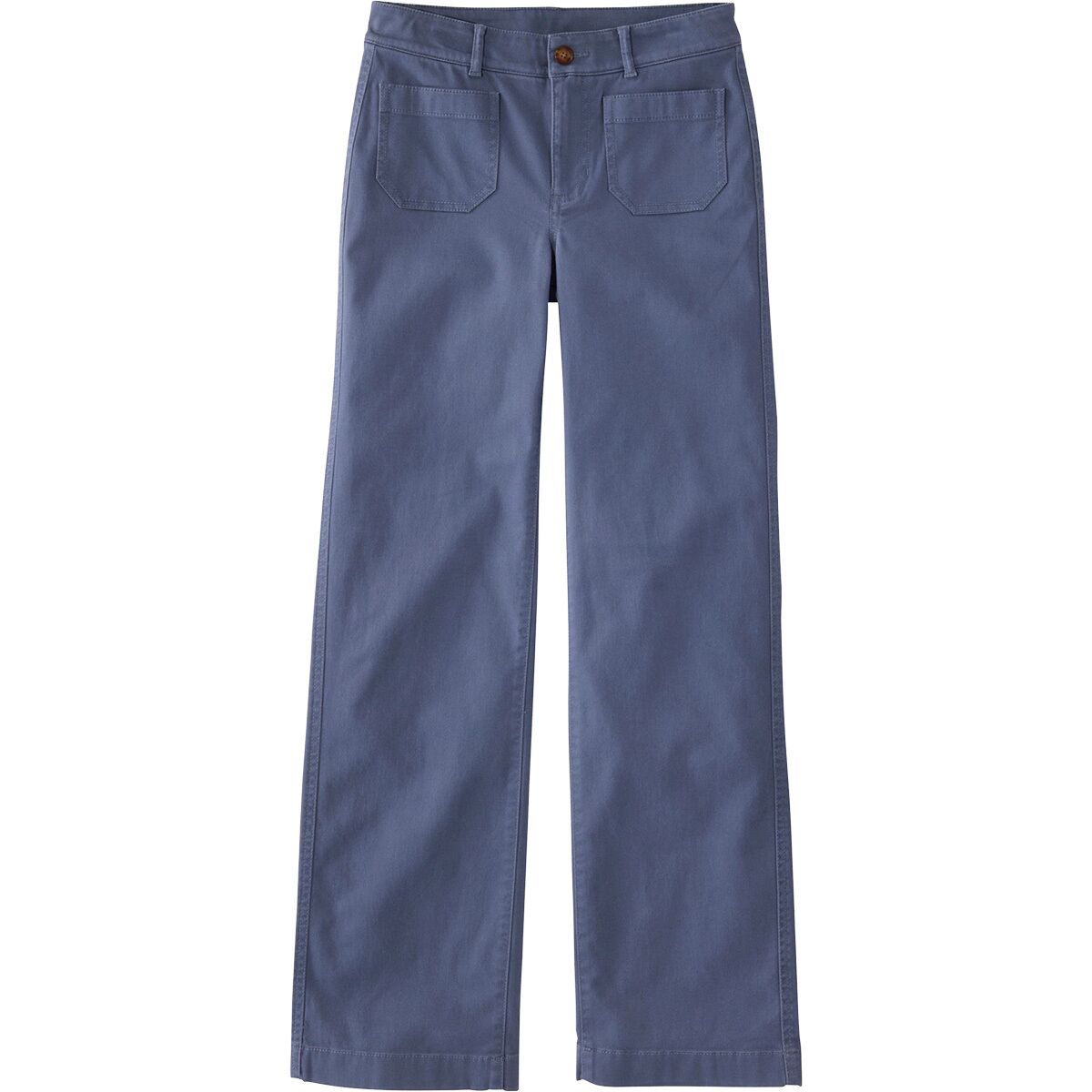 Image of L.L.Bean Patch Pocket Mid-Rise Wide Straight-Leg Chino - Women's Indigo Slate, 4/Reg