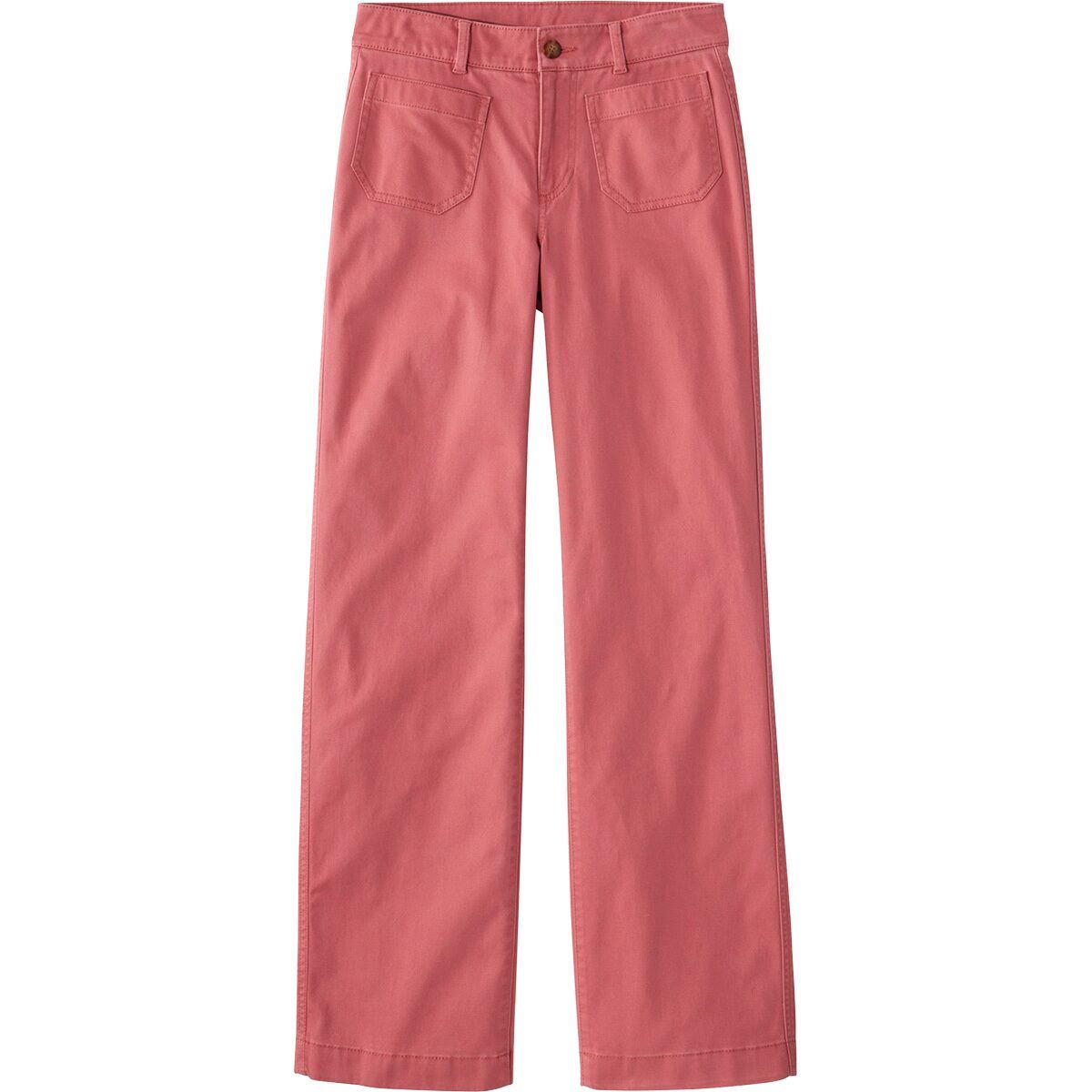 Image of L.L.Bean Patch Pocket Mid-Rise Wide Straight-Leg Chino - Women's Sienna Brick, 8/Reg