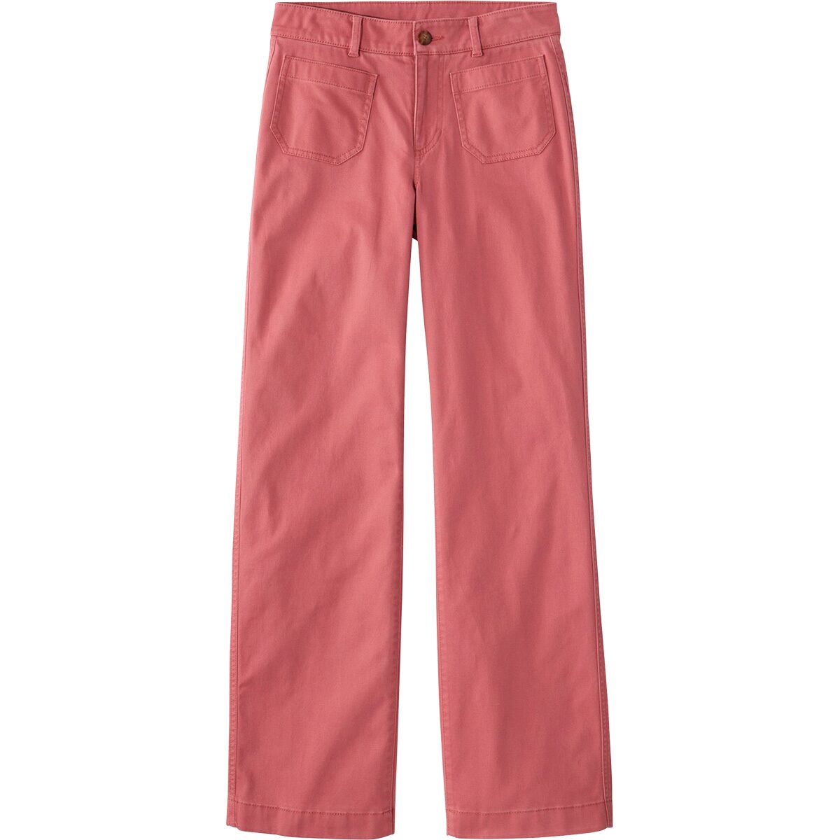Image of L.L.Bean Patch Pocket Mid-Rise Wide Straight-Leg Chino - Women's Sienna Brick, 8/Reg