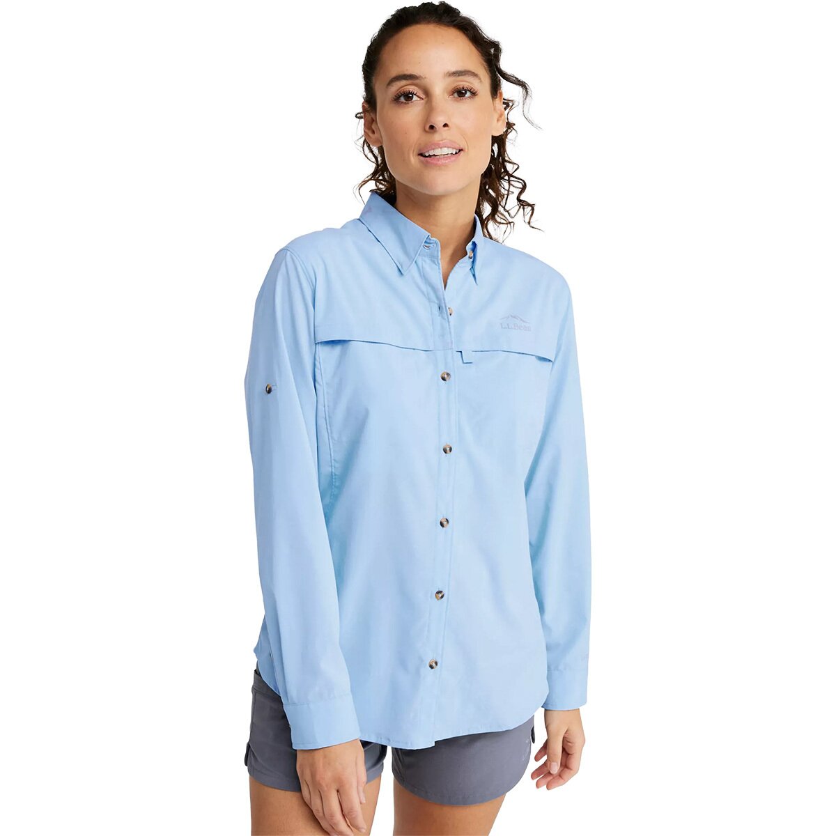 Image of L.L.Bean Tropicwear Regular Long-Sleeve Shirt - Women's Lapis Quartz, M