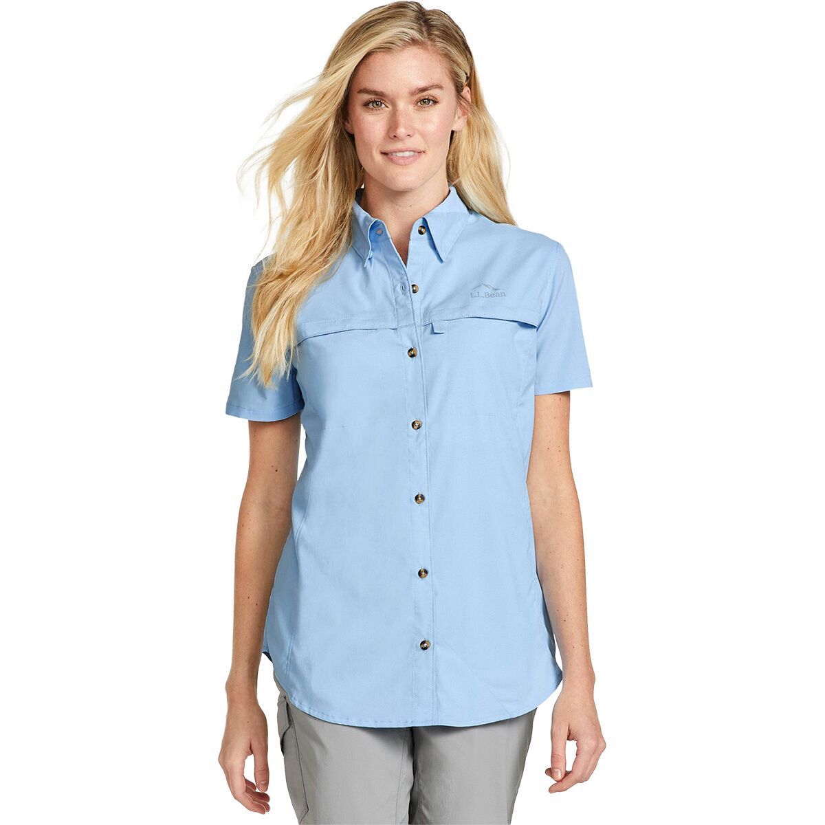 Image of L.L.Bean Tropicwear Regular Long-Sleeve Shirt - Women's Lapis Quartz, XS
