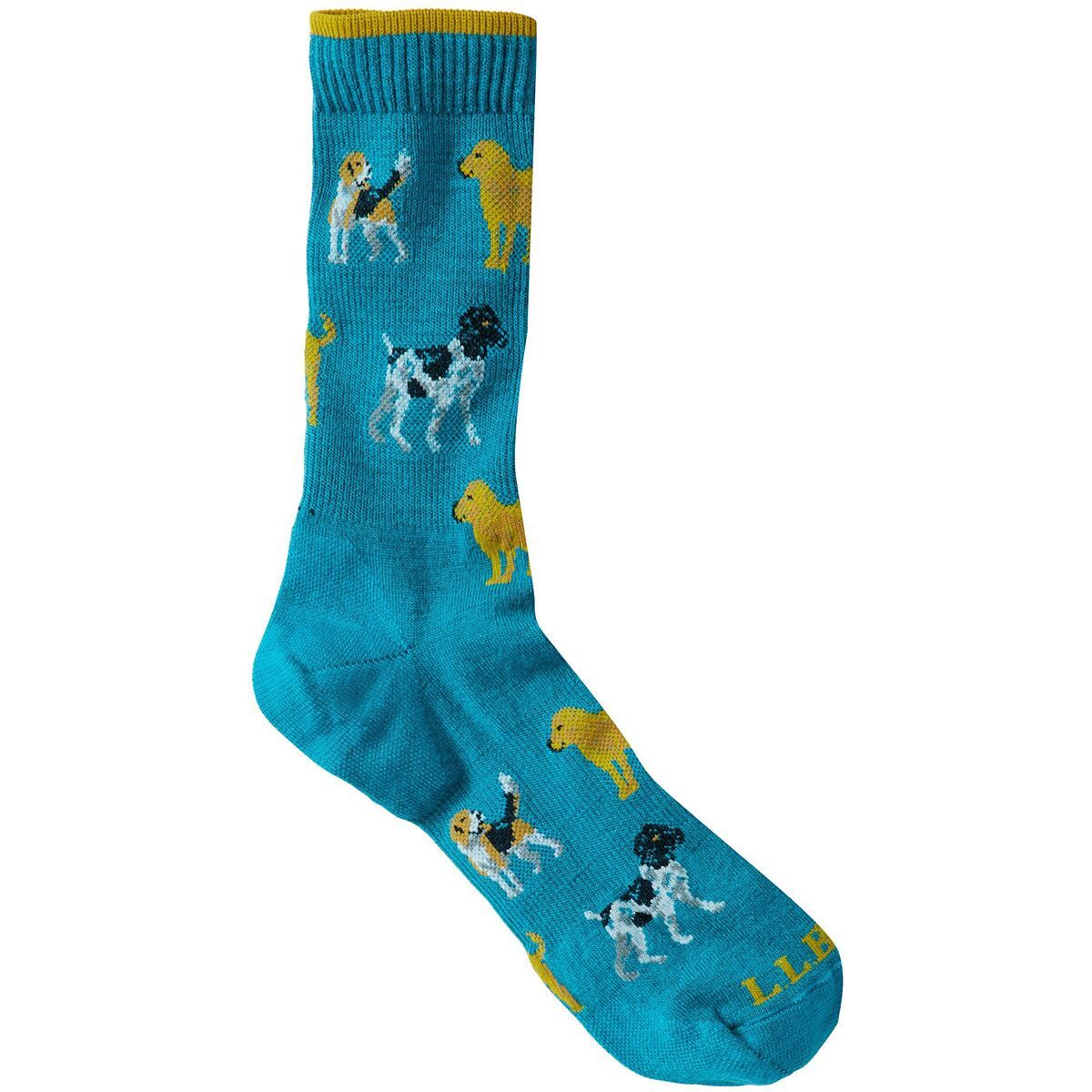 Image of L.L.Bean Maine Motif Sock Glacier Blue Dogs, M