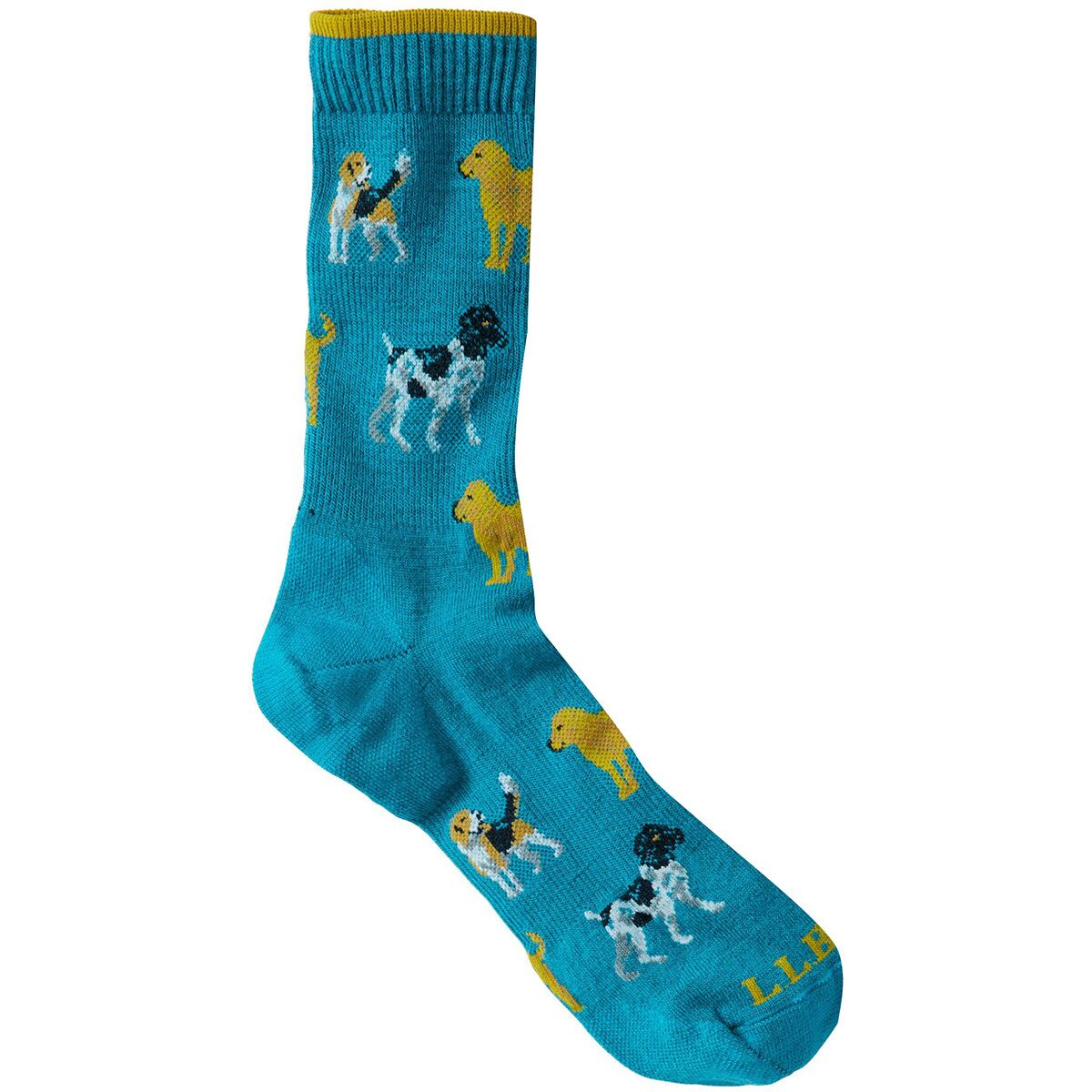 Image of L.L.Bean Maine Motif Sock Glacier Blue Dogs, S