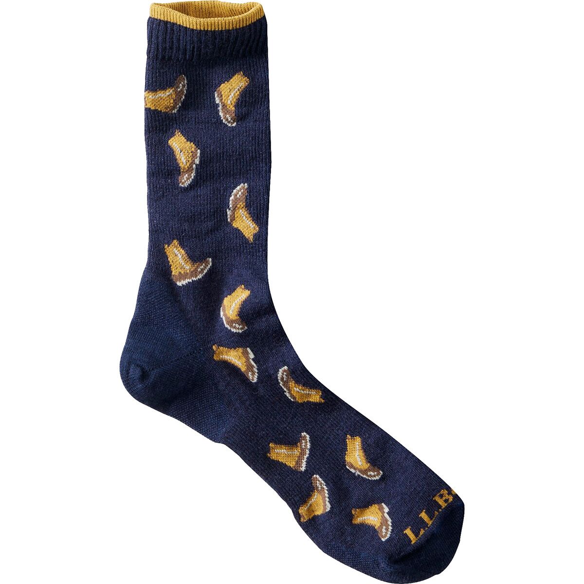 Image of L.L.Bean Maine Motif Sock Nautical Navy Lobsters, L