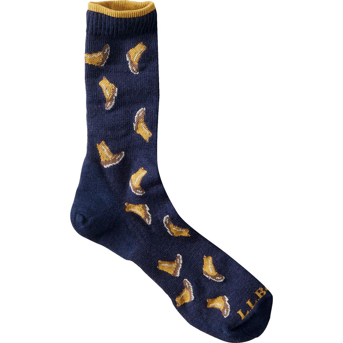 Image of L.L.Bean Maine Motif Sock Nautical Navy Lobsters, S