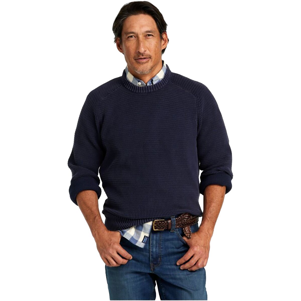 L.L.Bean Sunwashed Textured Cotton Crewneck Sweater - Men
