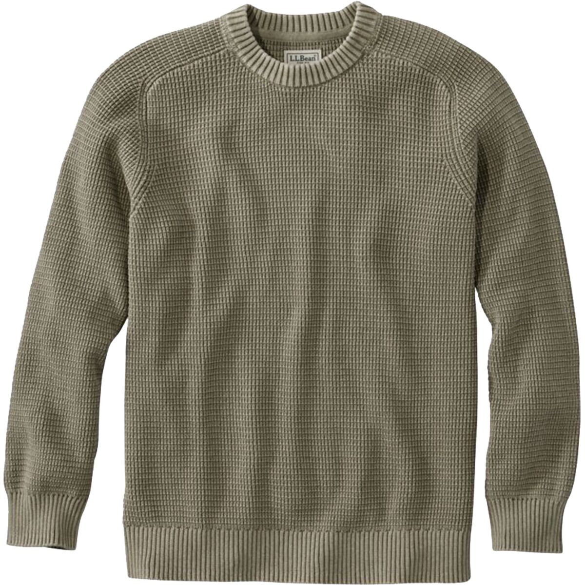 L.L.Bean Sunwashed Textured Cotton Crewneck Sweater - Men