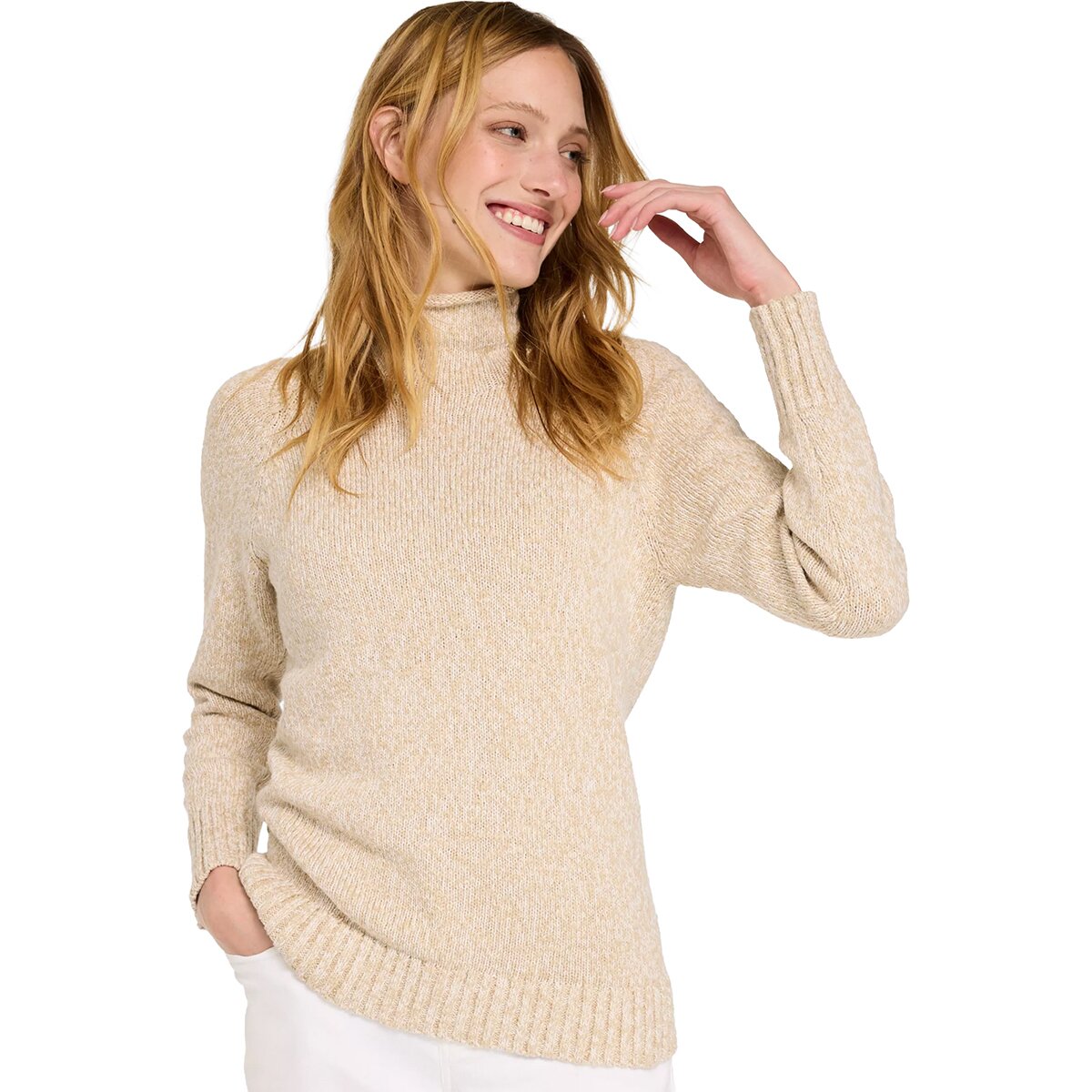 L.L.Bean L.L.Bean Cotton Ragg Funnelneck Pullover Sweater - Women's Bone Marl, XL - $67.96 at Backcountry.com
