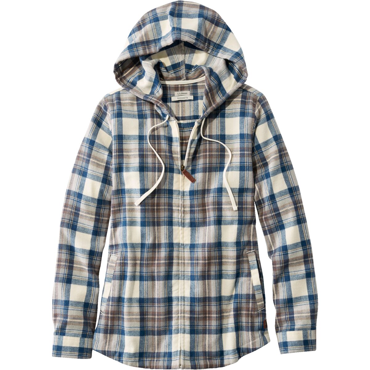 L.L.Bean Scotch Plaid Zip Hoodie - Women's Indigo Tartan, S