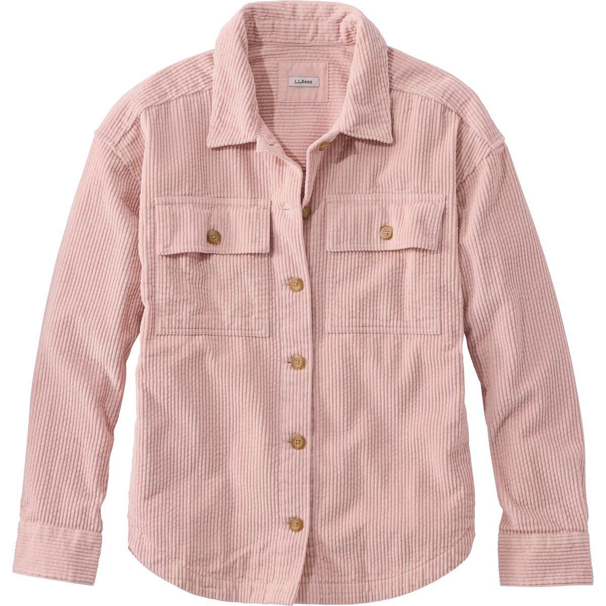 L.L.Bean Comfort Corduroy Big Shirt - Women's Pink Sandstone, M
