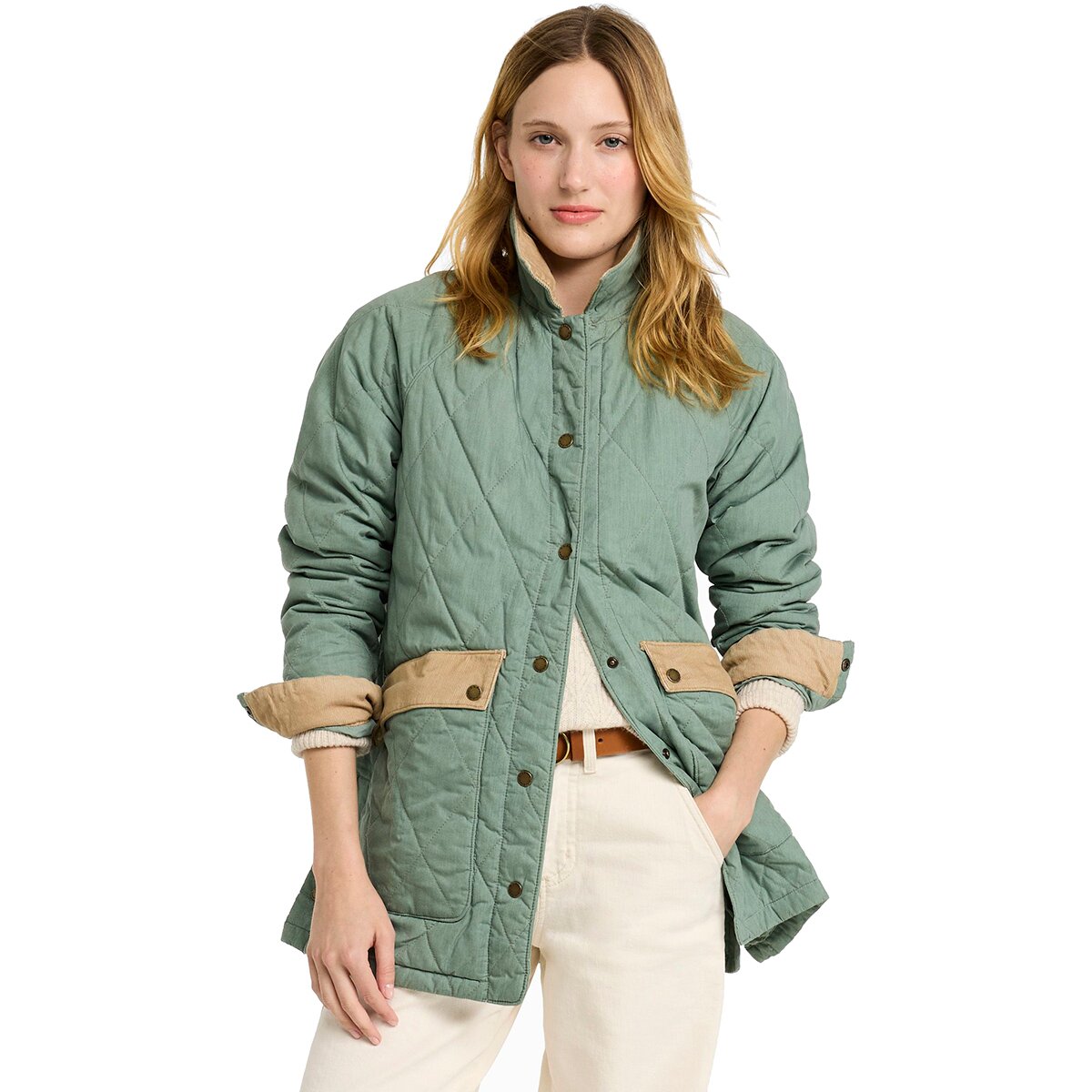 Image of L.L.Bean Insulated Quilted Field Coat - Women's Faded Sage, L