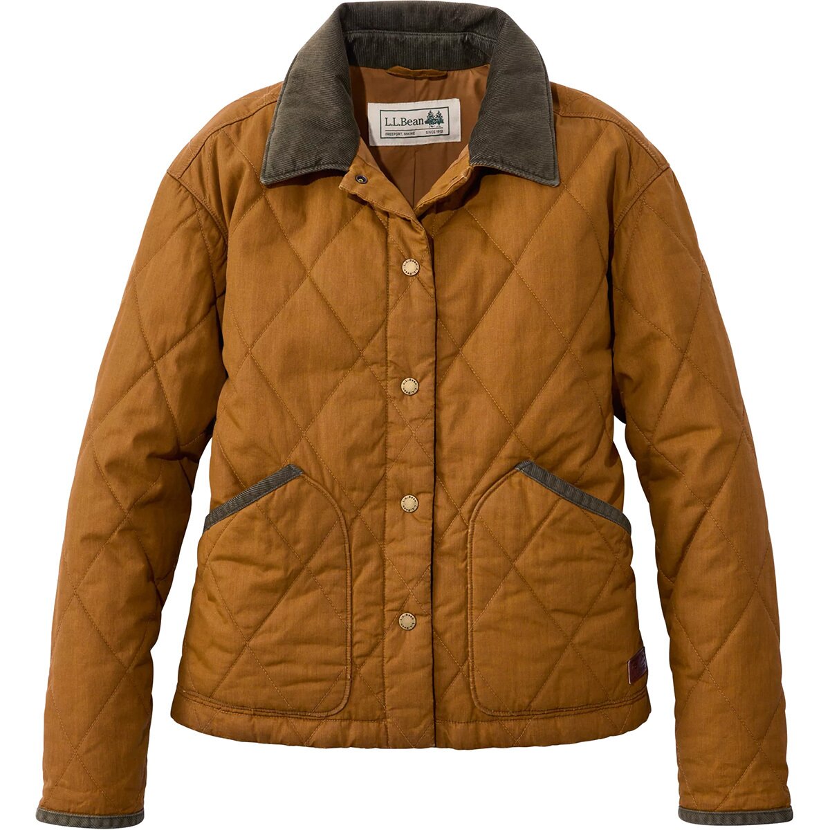 Image of L.L.Bean Insulated Quilted Field Coat - Women's Saddle, XS
