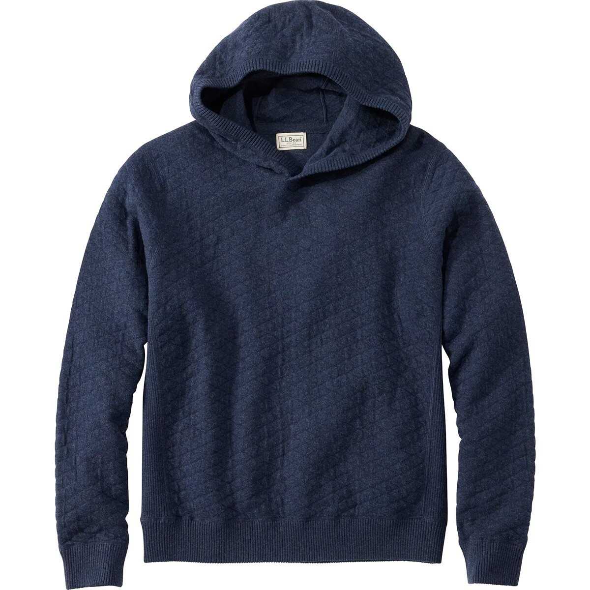 L.L.Bean Quilted Sweater Hoodie - Men's Classic Navy, L