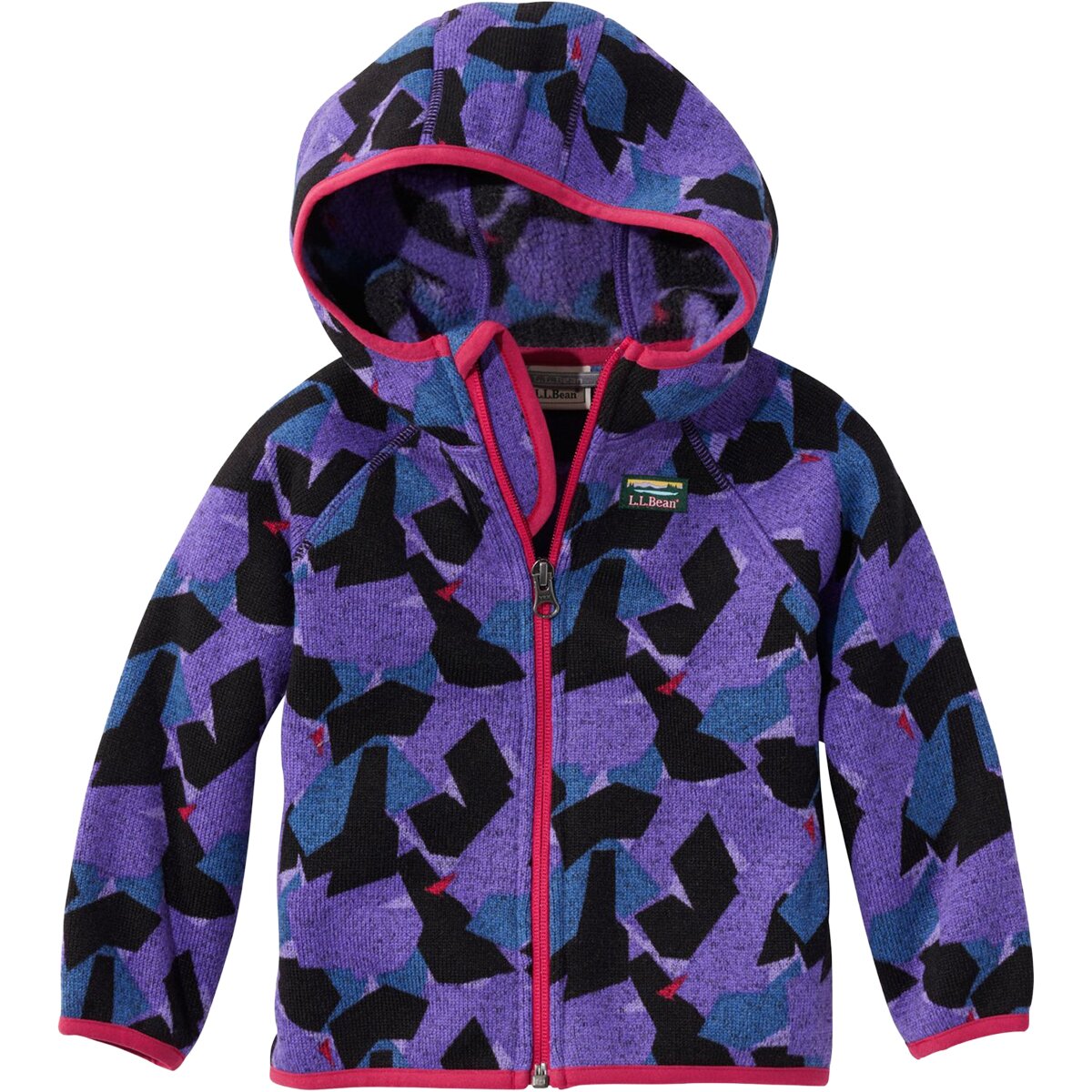 L.L.Bean Bean's Fleece Full Zip Print Sweater - Infants' Peak Purple Camo, 12-18M