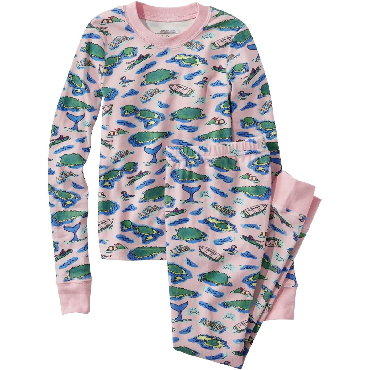 L.L.Bean Organic Cotton Fitted Pajamas - Little Kids' Woodrose Harbor, 4