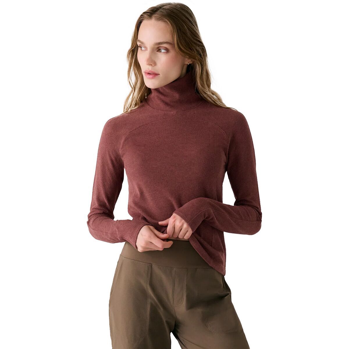 Image of Lole Traverse Turtleneck Top - Women's Sienna Heather, XL