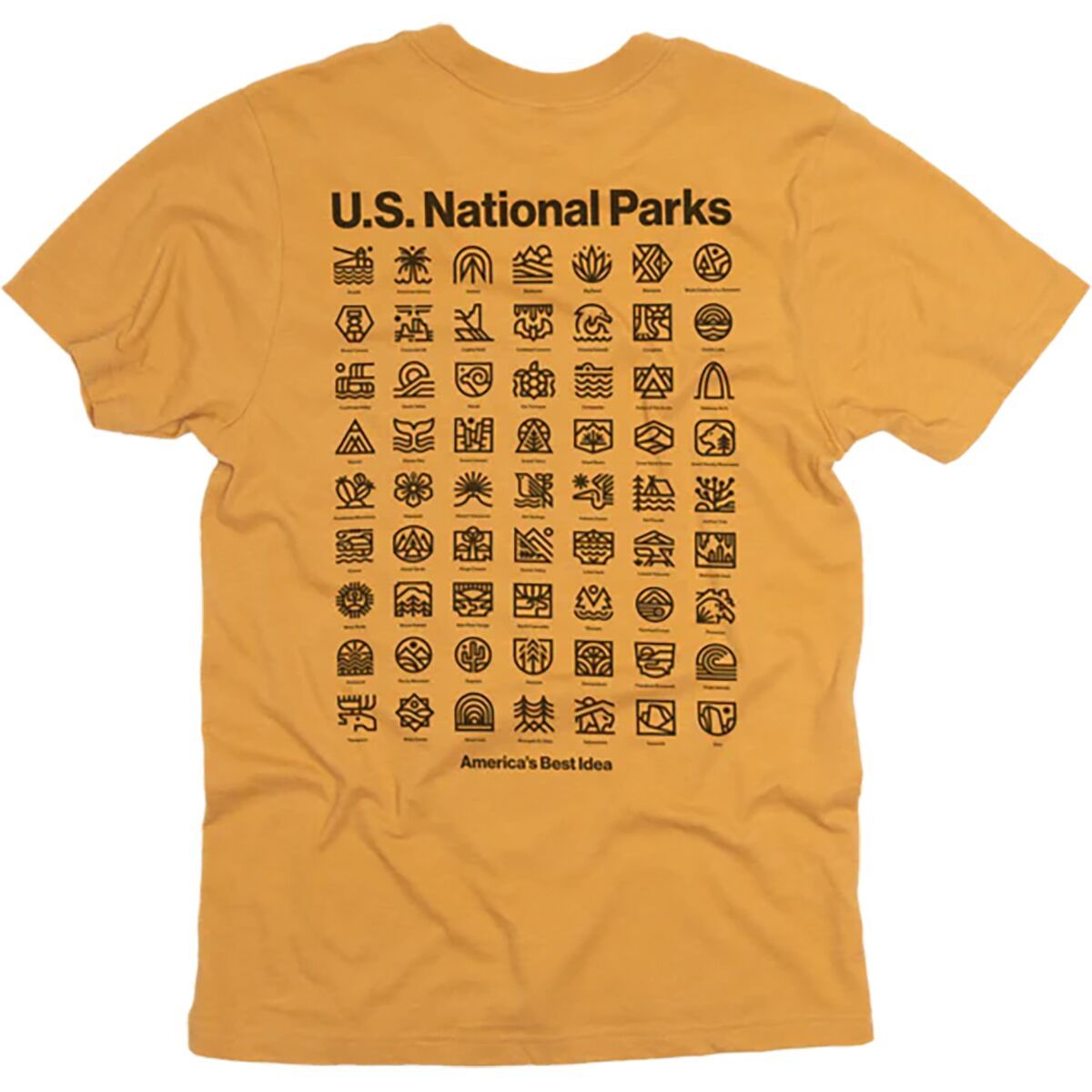Landmark Project U.S. National Parks Short-Sleeve Pocket T-Shirt Goldenrod, S