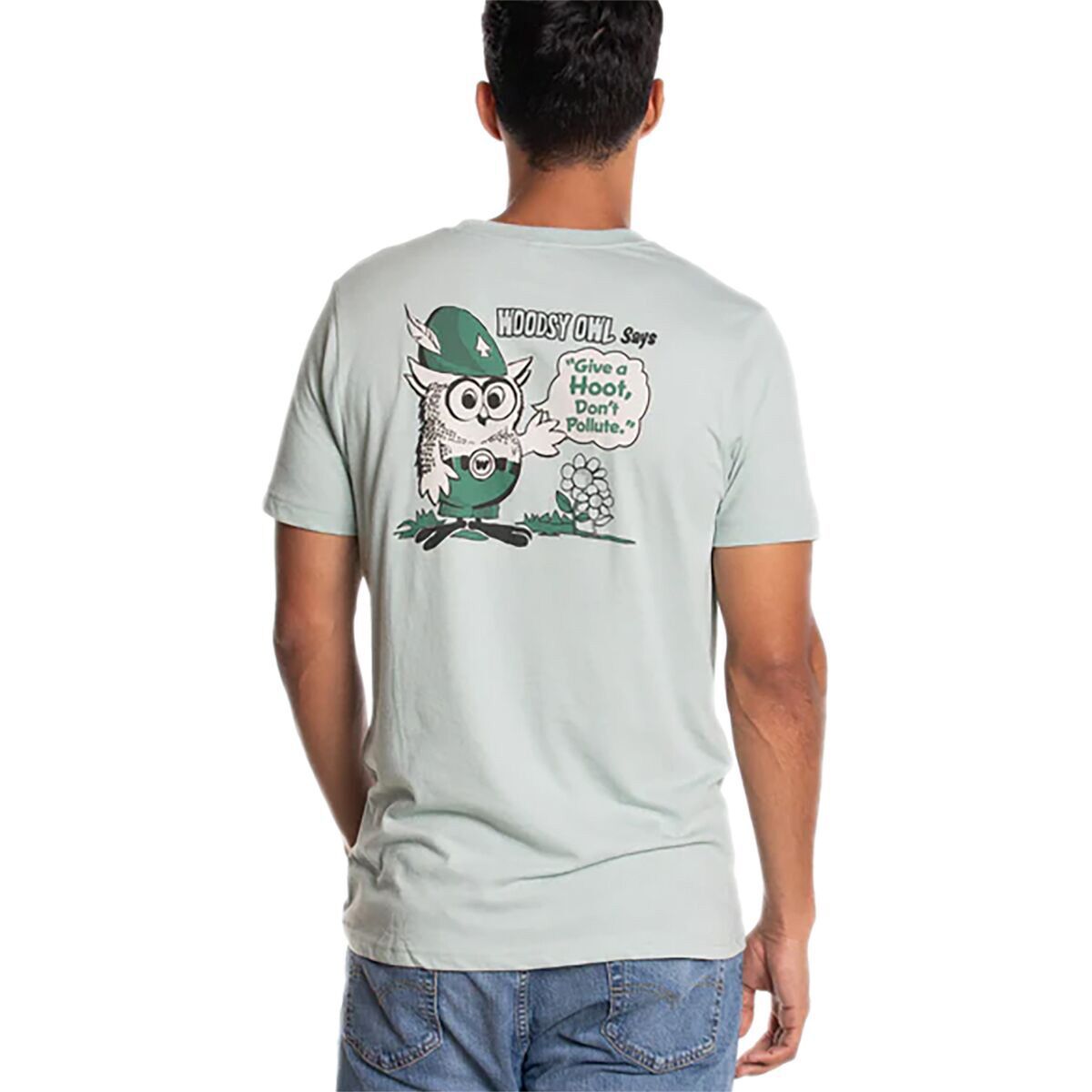 Landmark Project Woodsy Says Short-Sleeve T-Shirt Mineral Blue, XL