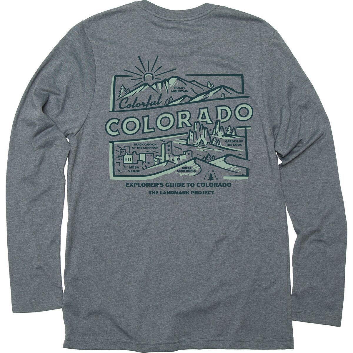 Landmark Project Landmark Project Explore Colorado Long-Sleeve Pocket T-Shirt Manatee, S