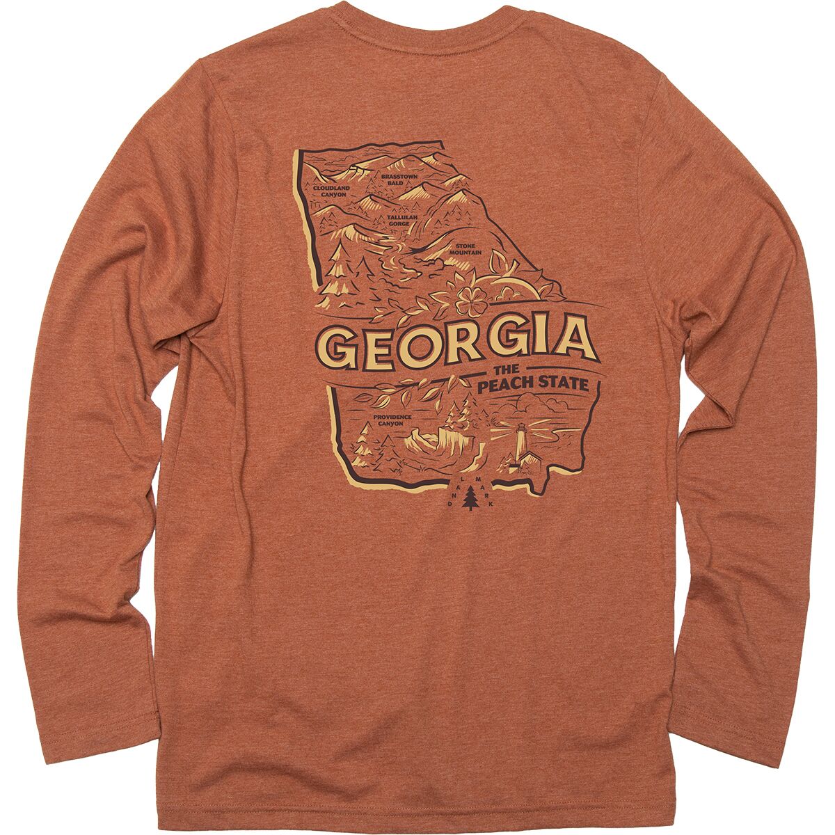 Image of Landmark Project Explore Georgia Long-Sleeve Pocket T-Shirt Clay, XS