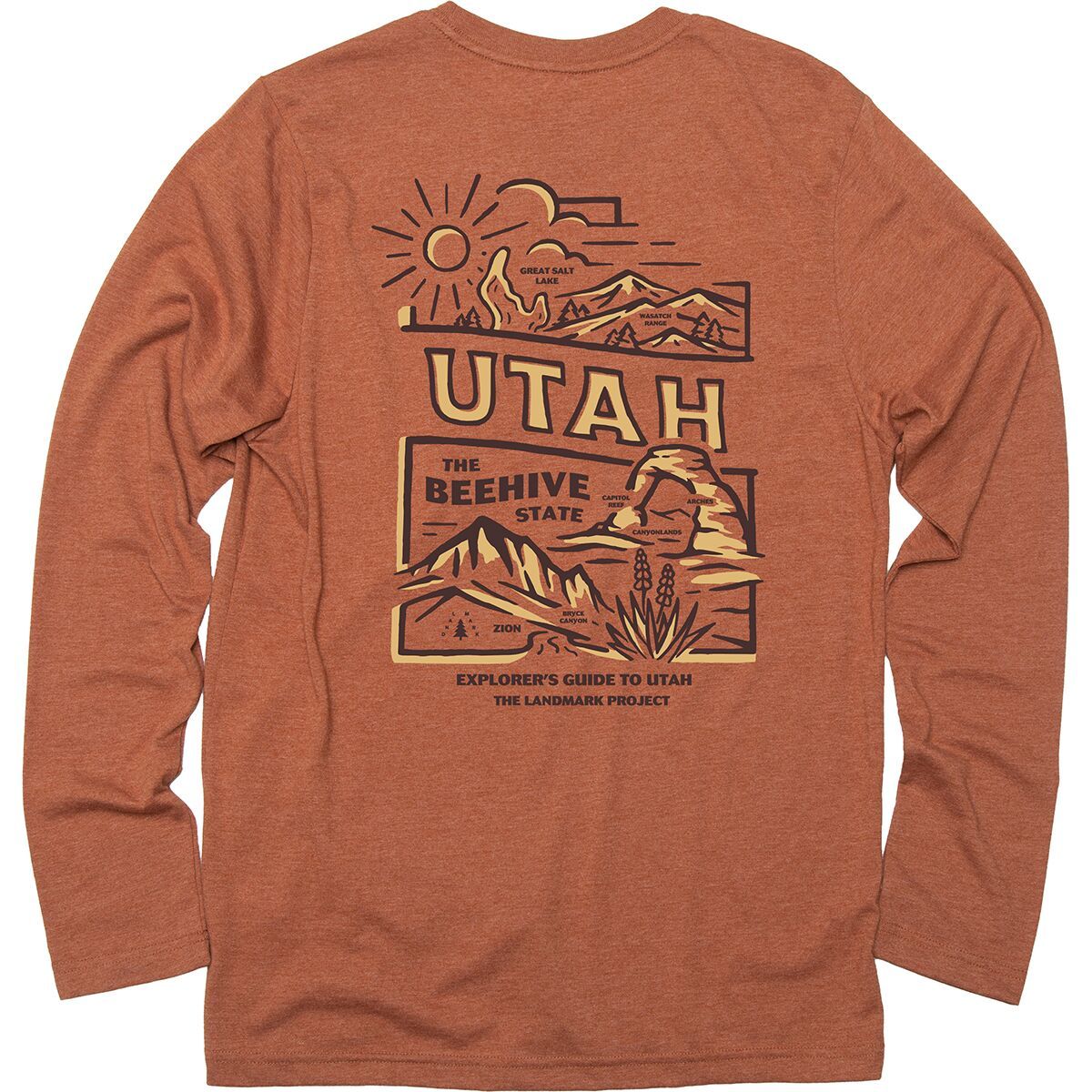 Image of Landmark Project Explore Utah Long-Sleeve Pocket T-Shirt Clay, M