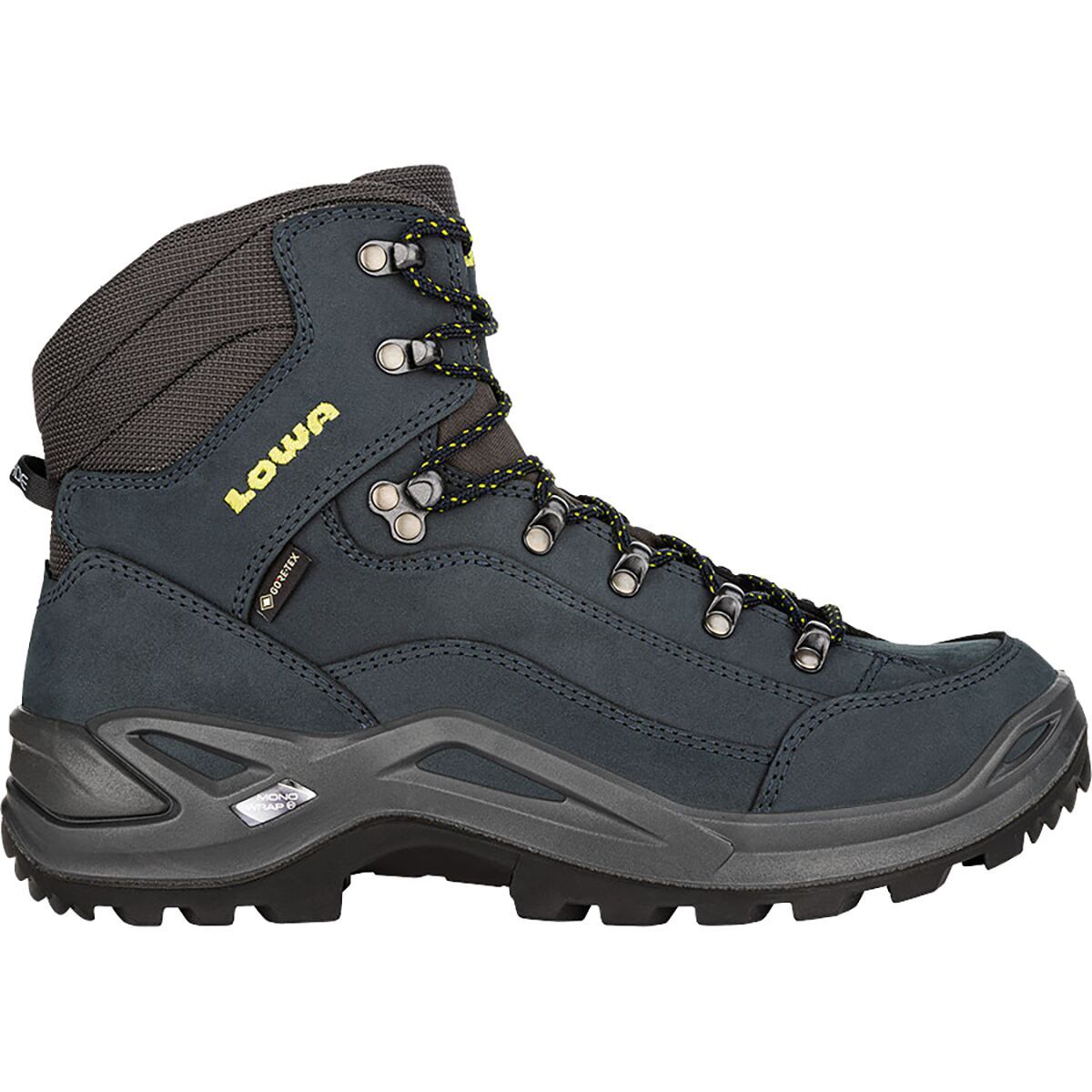 Lowa Renegade GTX Mid Hiking Boot - Men's Dark Blue/Lime, 10.0