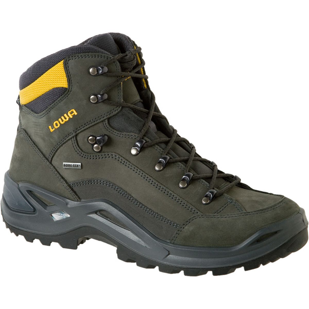 Lowa Renegade GTX Mid Hiking Boot - Men's Grey/Yellow, 13.0