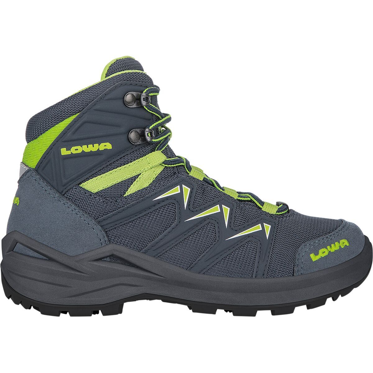 Lowa Innox Pro GTX Mid Jr Hiking Boot - Kids' Steel Blue/Lime, 6.5