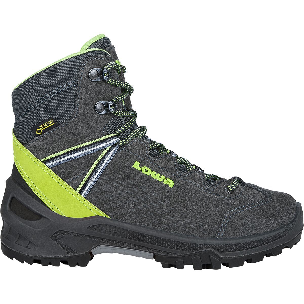 Lowa Ledro GTX Mid JR Hiking Boot - Kids' Anthracite/Lime, 12.0