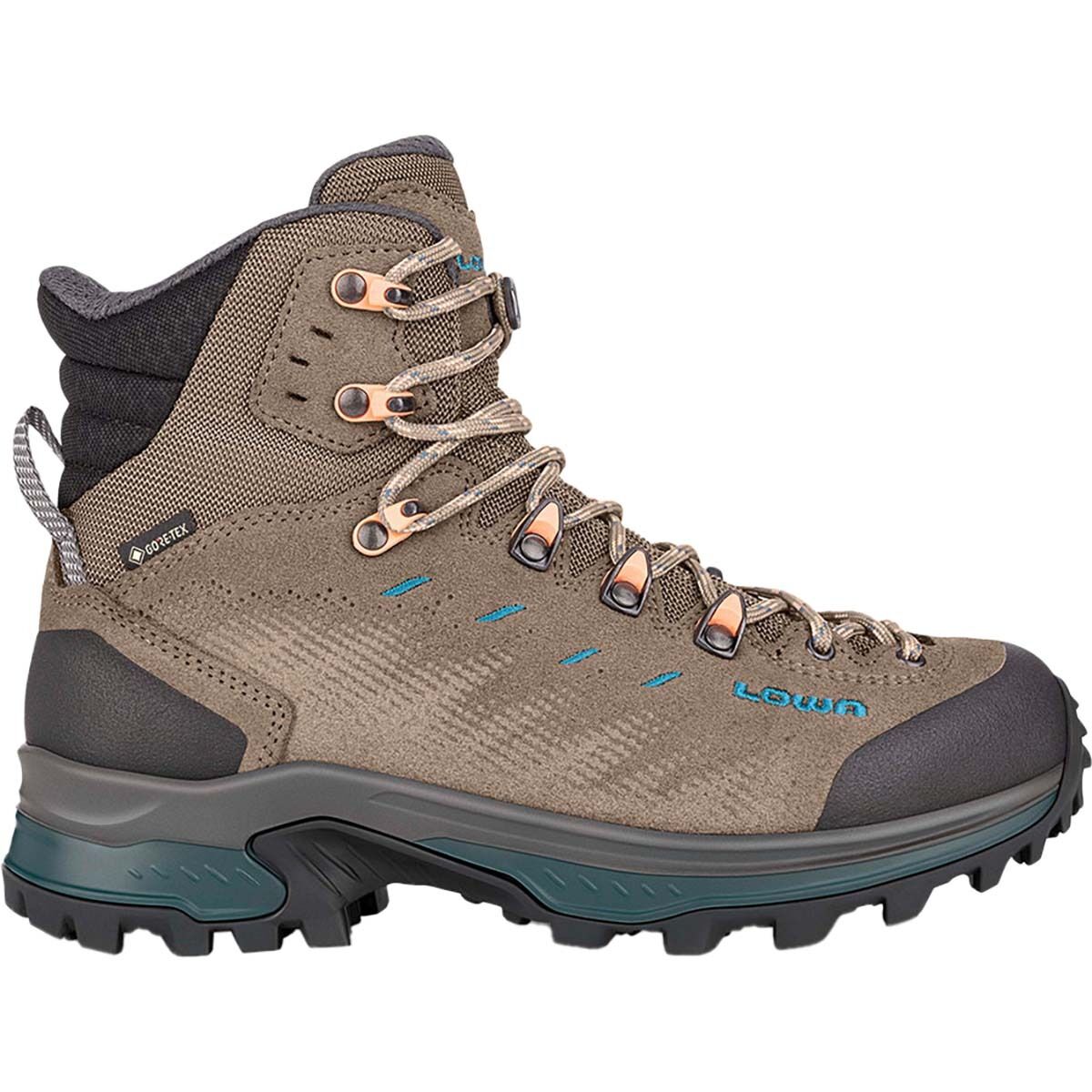 Image of Lowa Randir GTX Mid Backpacking Boot - Women's Stone/Petrol, 10.0
