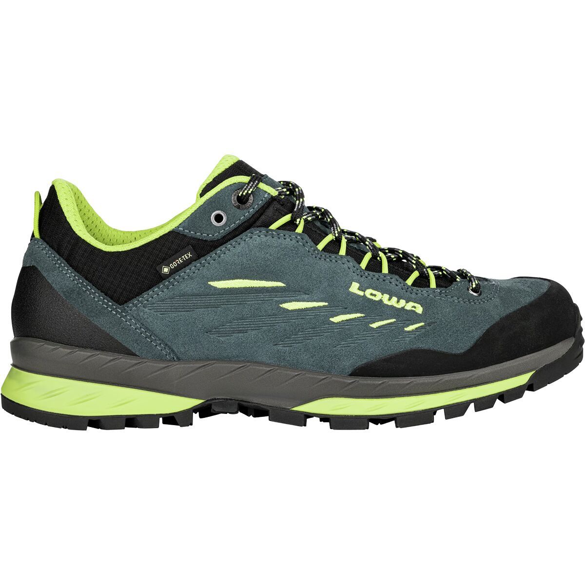 Image of Lowa Delago GTX Lo Hiking Shoe - Men's Petrol/Lime, 9.5
