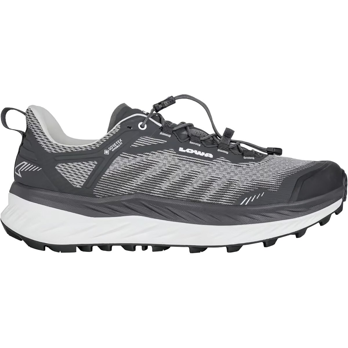 Image of Lowa Fortux GTX Running Shoe - Men's Black/White, 8.0