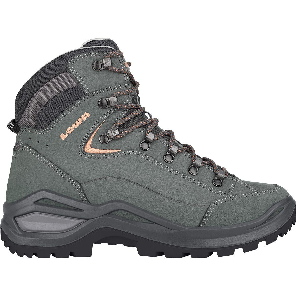 Image of Lowa Renegade Evo LL Mid Hiking Shoe - Women's Graphite/Apricot, 7.5
