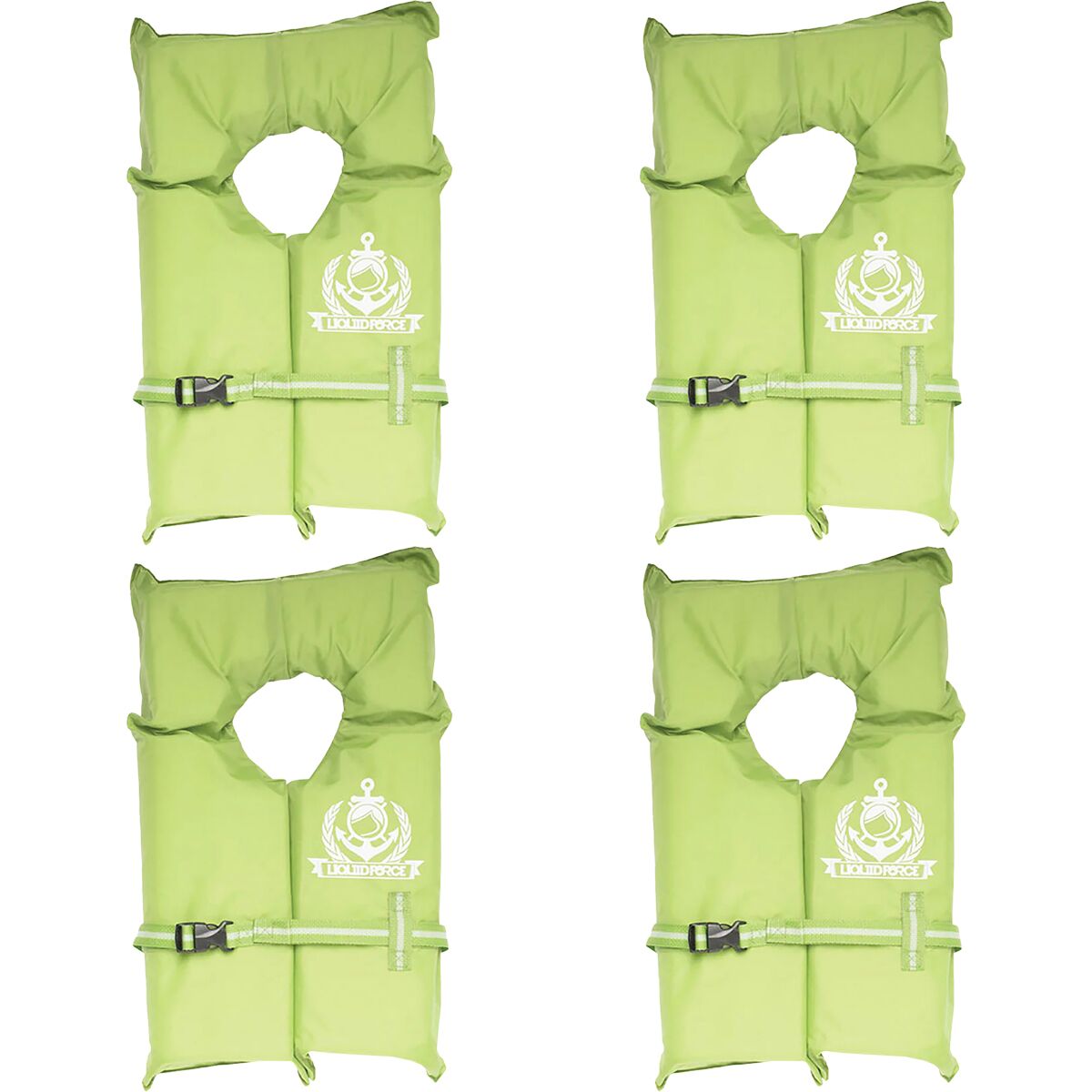 Image of Liquid Force Boaters Safety CGA Life Vest - 4-Pack High Vis. Green, One Size