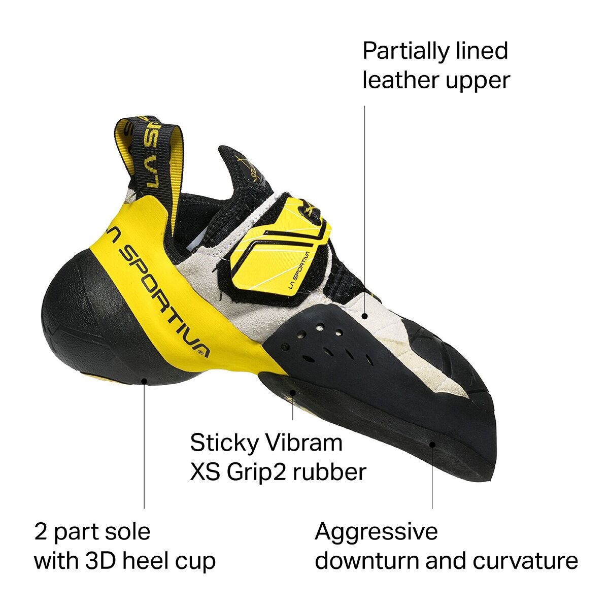 La Sportiva Solution Climbing Shoes White Yellow - 38.5