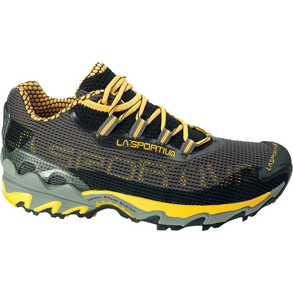 La Sportiva Wildcat Trail Running Shoe - Men's Black/Yellow, 45.5