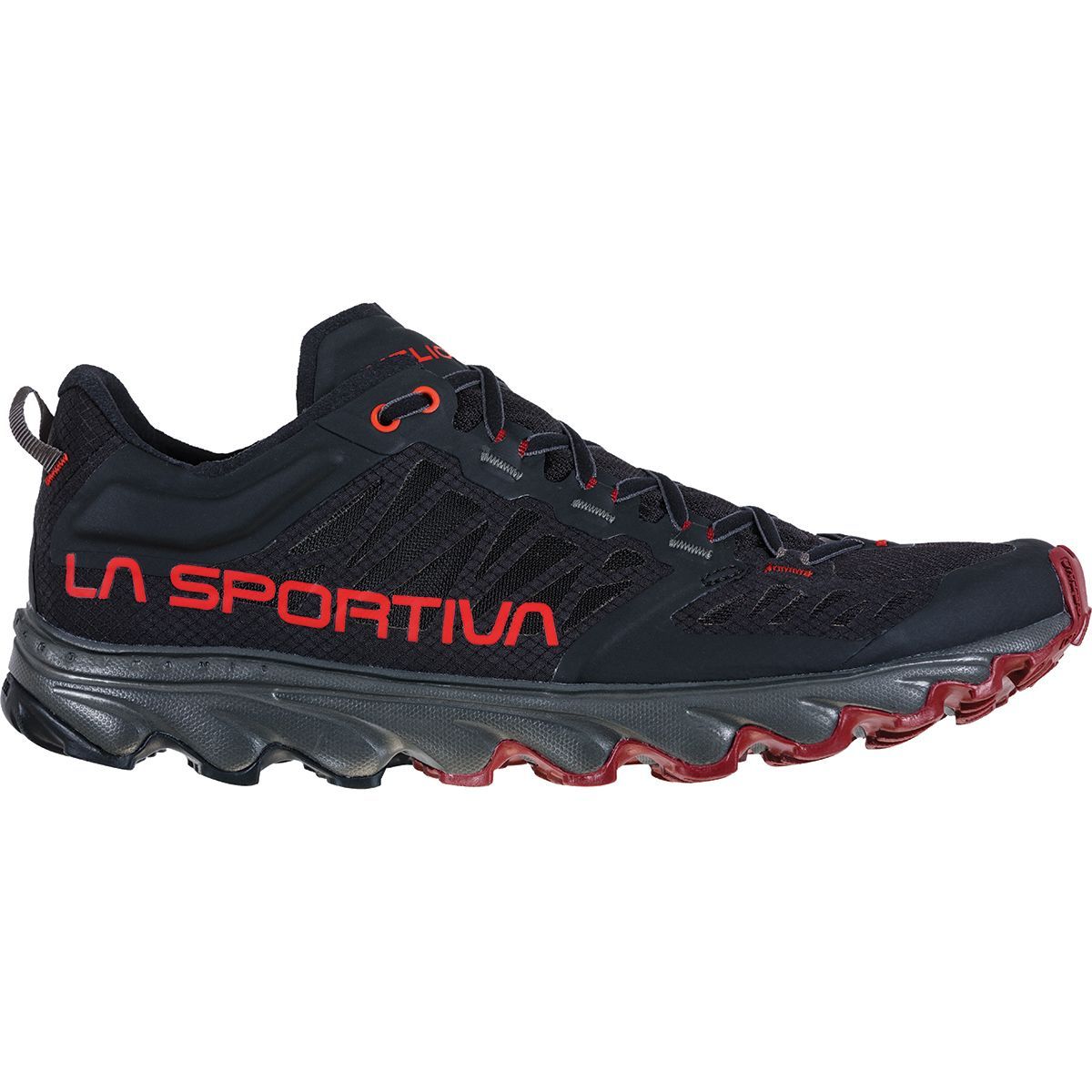 La Sportiva Helios III Trail Running Shoe - Men's Black/Poppy, 38.5