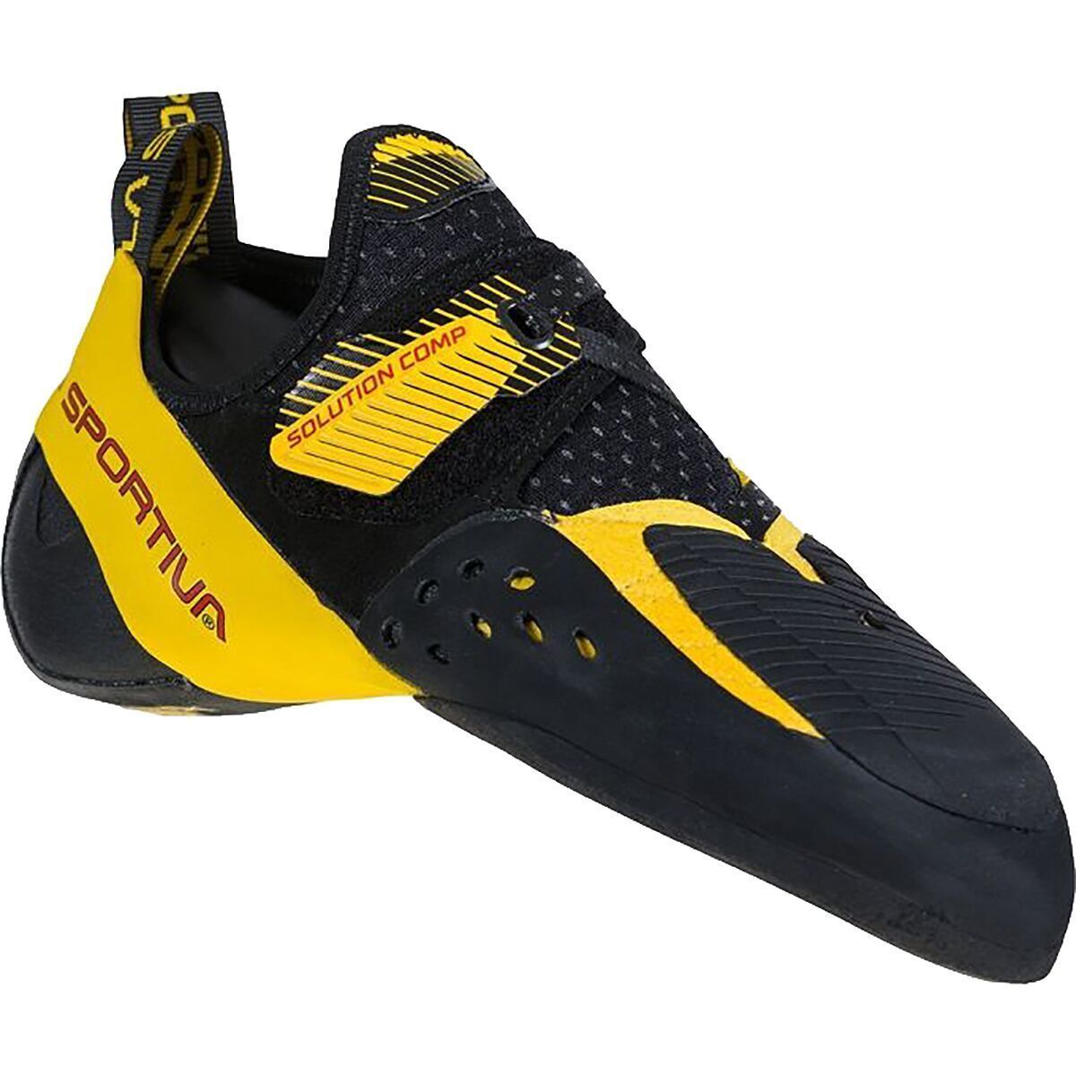 La Sportiva Solution Comp Climbing Shoe Black/Yellow, 35.0
