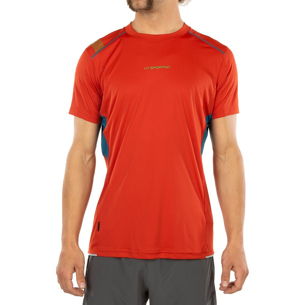 La Sportiva Blitz T-Shirt - Men's Saffron/Space Blue, S