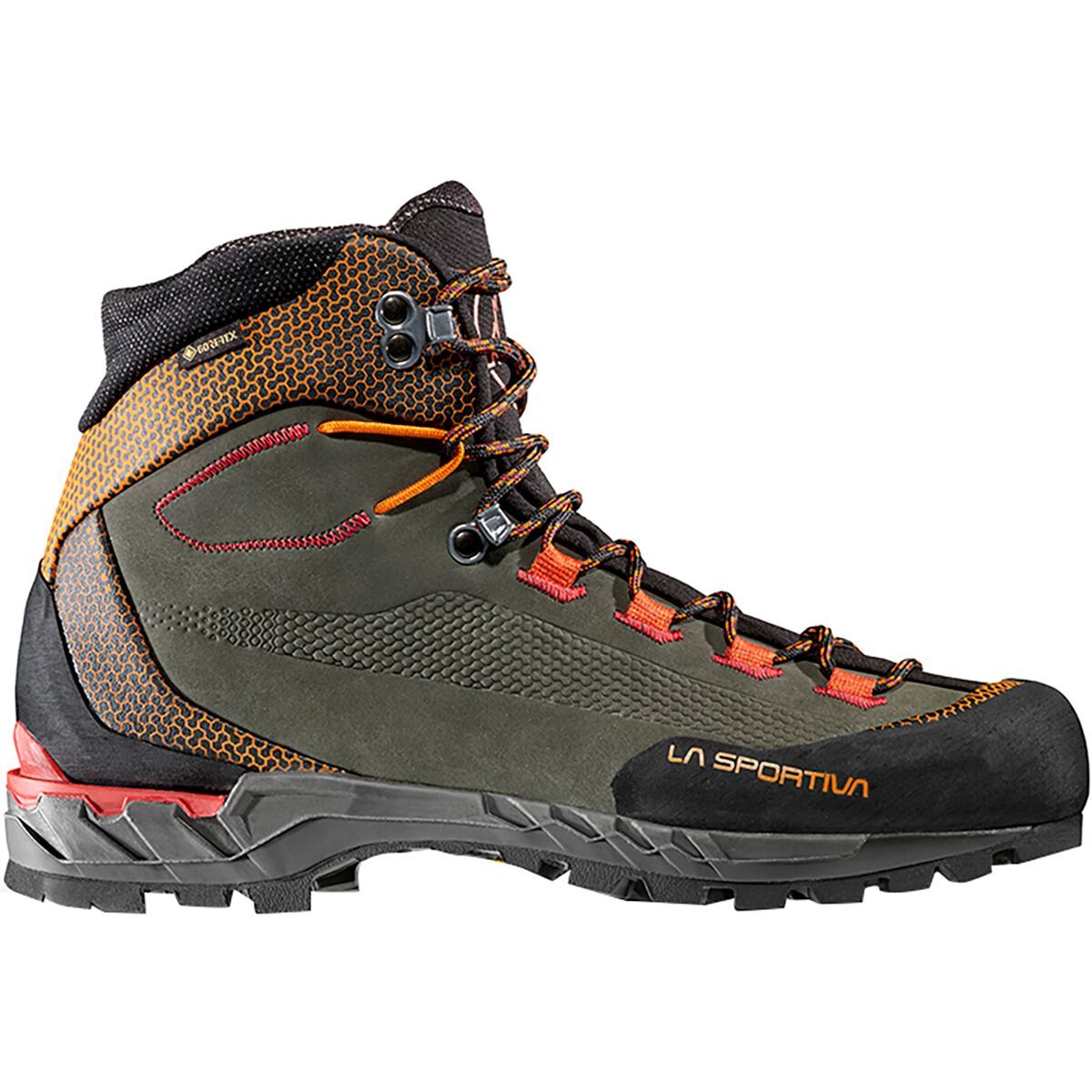 La Sportiva Trango Tech Leather GTX Mountaineering Boot - Men's Carbon/Hawaiian Sun, 39.0