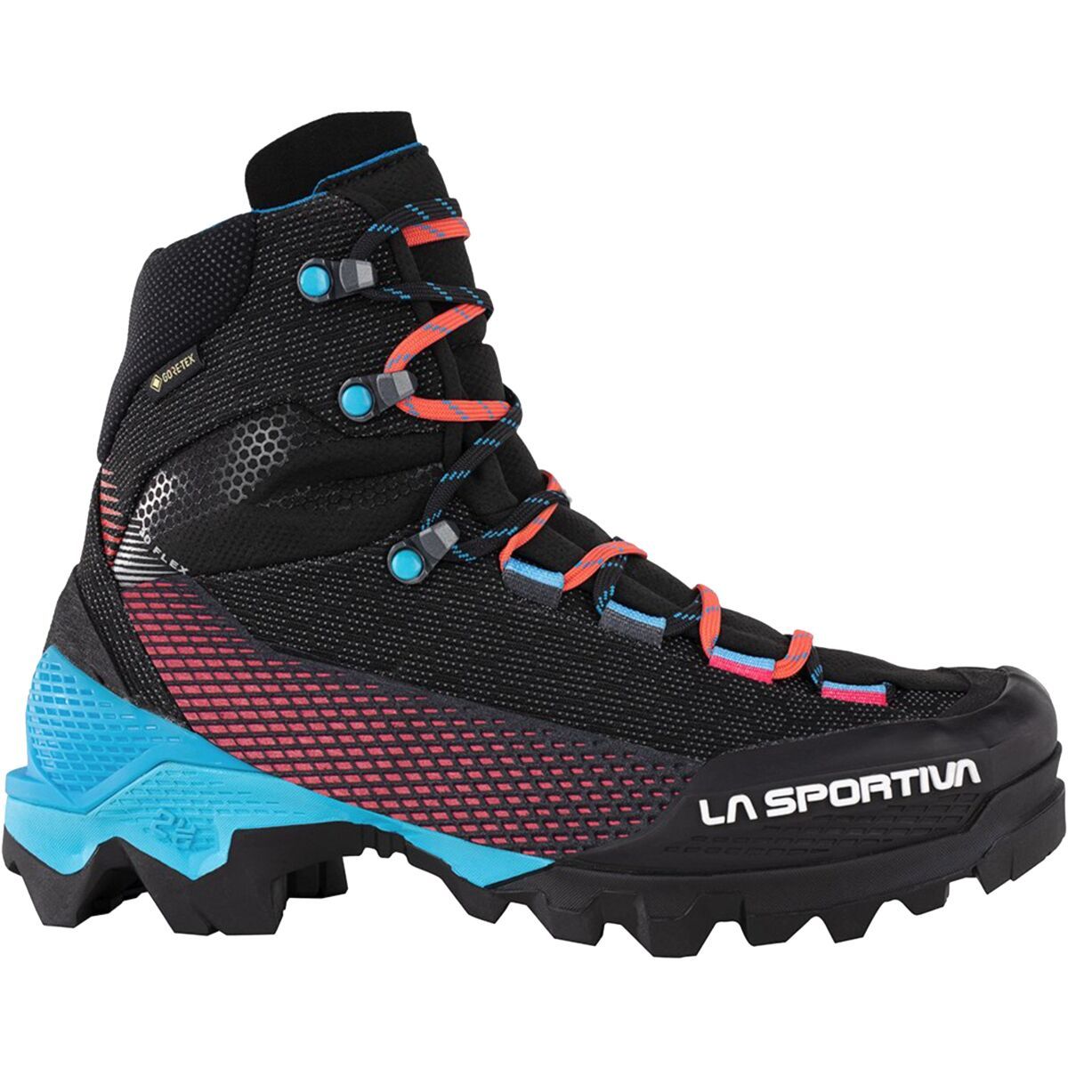 Image of La Sportiva Aequilibrium ST GTX Mountaineering Boot - Women's Black/Hibiscus2, 39.0
